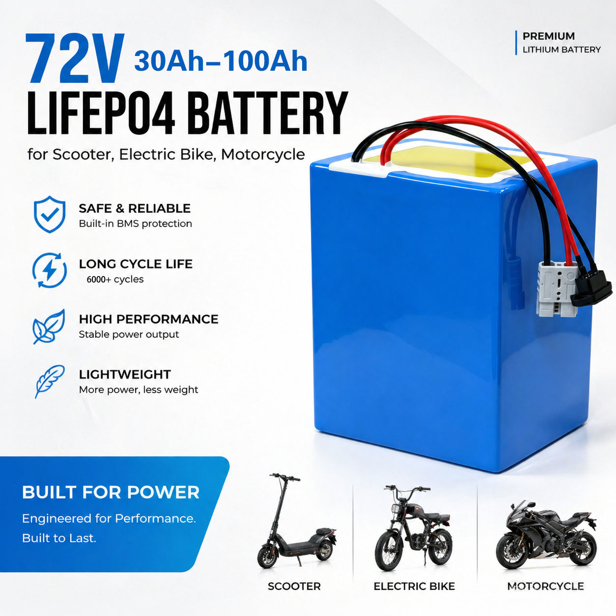 72V 40Ah Lifepo4 Battery Pack - Lithium LiFePO4 72V 50Ah 60Ah 40Ah