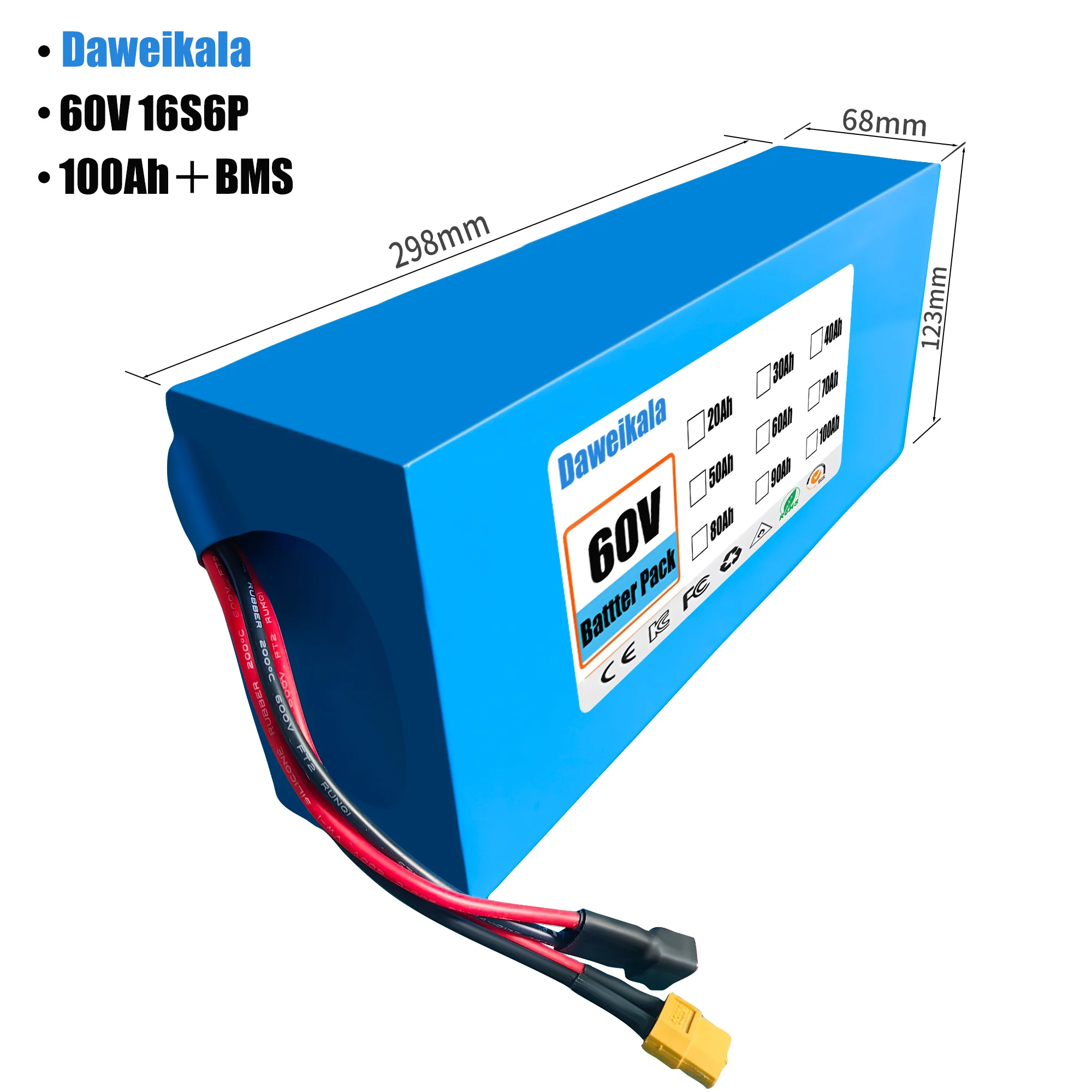 60V 100Ah 16S6P ebike battery  - 60V 50Ah Electric Scooter Battery review and price