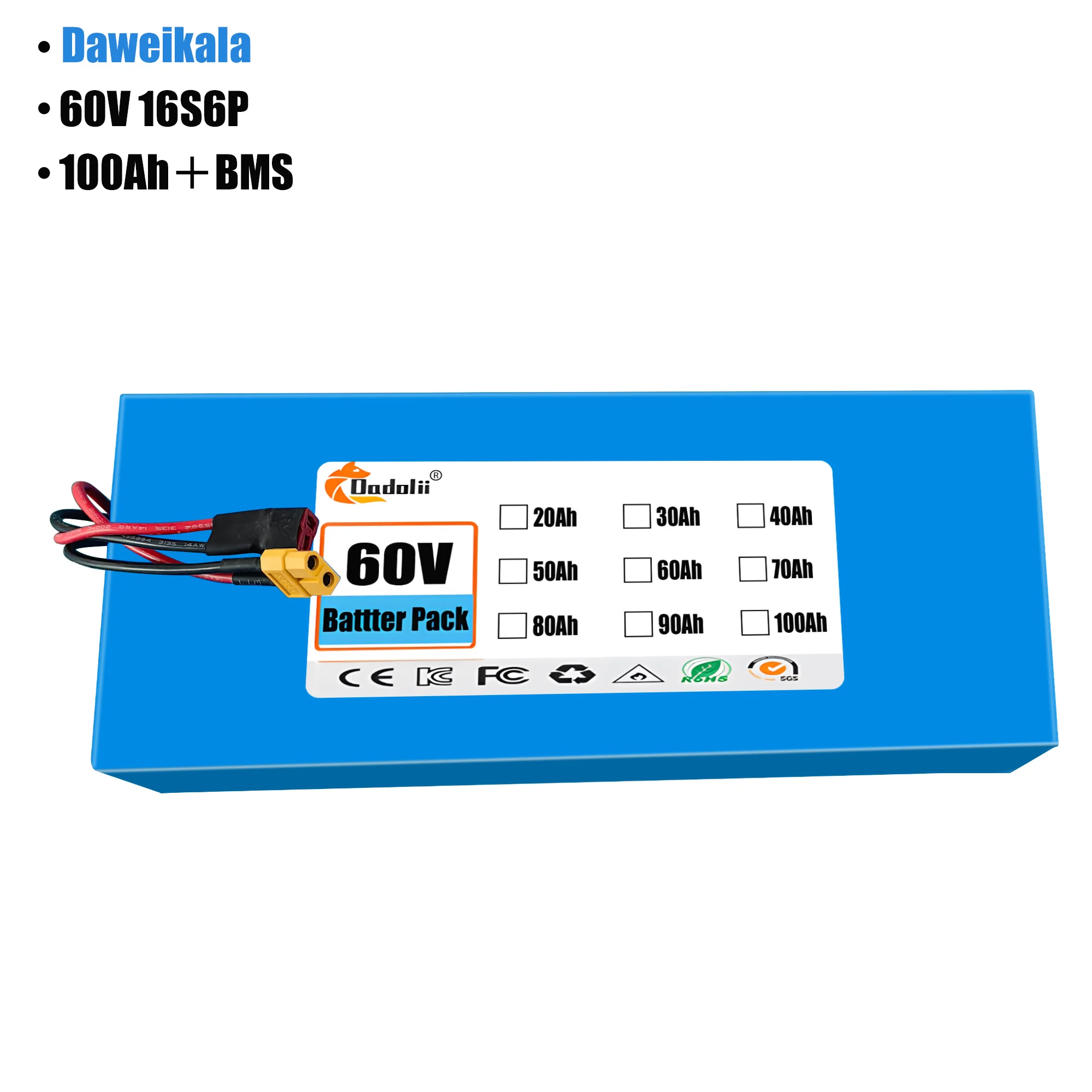 60V 100Ah 16S6P ebike battery  - 60V 50Ah Electric Scooter Battery review and price